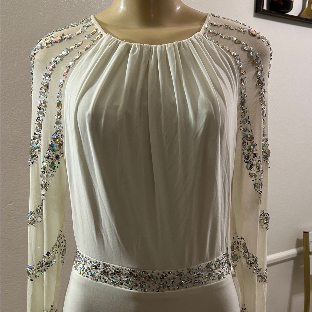 Elegant White Embellished Women's Top